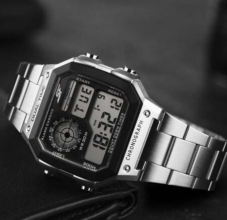 SF Digital Dial Silver