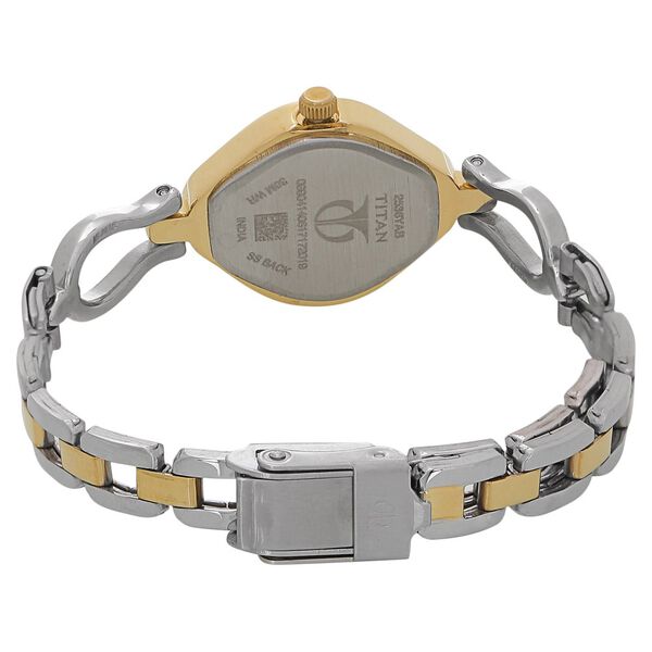 Titan Quartz Analog White Dial Stainless Steel Strap Watch for Women - image number 3