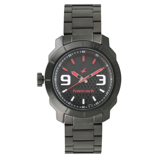Fastrack Loopholes Quartz Analog Black Dial Stainless Steel Strap Watch for Guys - image number 0
