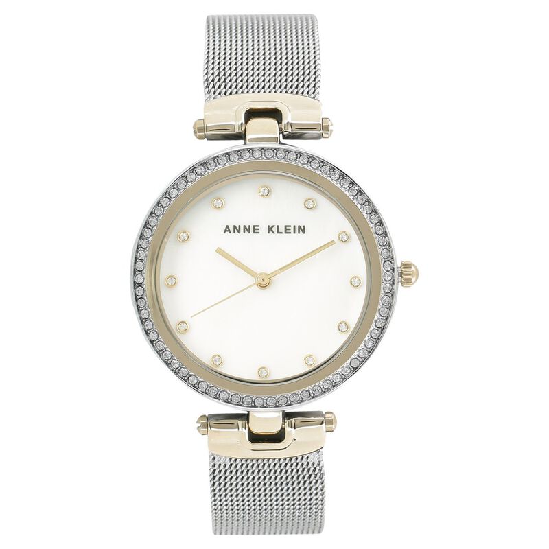 Anne Klein Quartz Analog Mother of Pearl Dial Metal Strap Watch for Women - image number 0