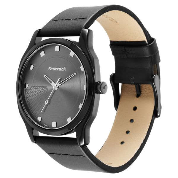 Fastrack Stunners Quartz Analog Anthracite Dial Leather Strap Watch for Guys - image number 3