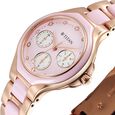 Titan Glamour Quartz Multifunction Mother Of Pearl Dial Pink Ceramic & Steel Strap Watch For Women - image number 3