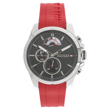 Tommy Hilfiger Quartz Multifunction Grey Dial Silicone Strap Watch for Men