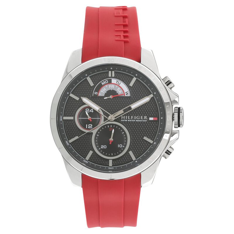 Tommy Hilfiger Quartz Multifunction Grey Dial Silicone Strap Watch for Men - image number 0