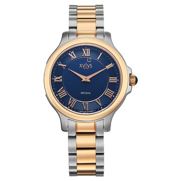 Xylys Genevieve Quartz Analog Blue Dial Two Tones Stainless Steel Strap Watch For Women