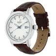 Xylys Swiss Analog with Date Silver Leather Strap and Silver Dial Watch For Men - image number 1