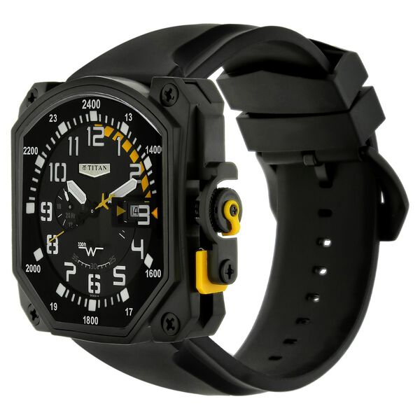Titan Squadron Black Dial Quartz Multifunction Plastic Strap watch for Men - image number 1