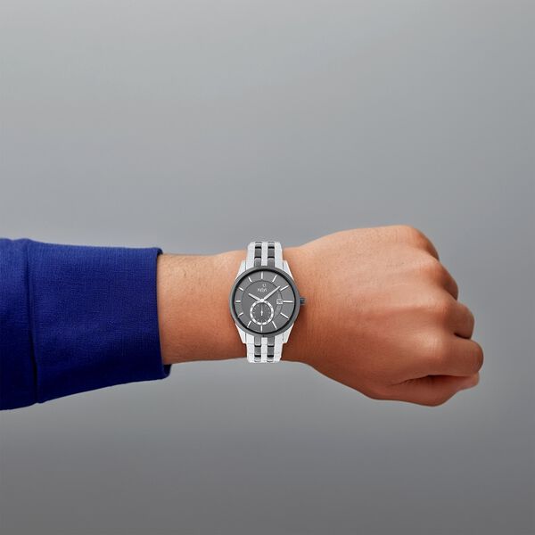 Xylys Quartz Analog with Date Grey Round Dial Two Toned Stainless Steel Strap Watch For Men - image number 6