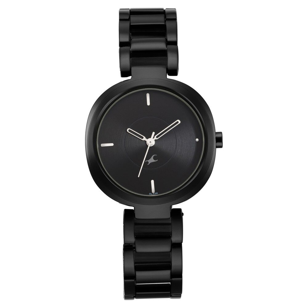 Buy Online Fastrack Stunners Quartz Analog Black Dial Metal Strap Watch for Girls ns6247nm01 Titan