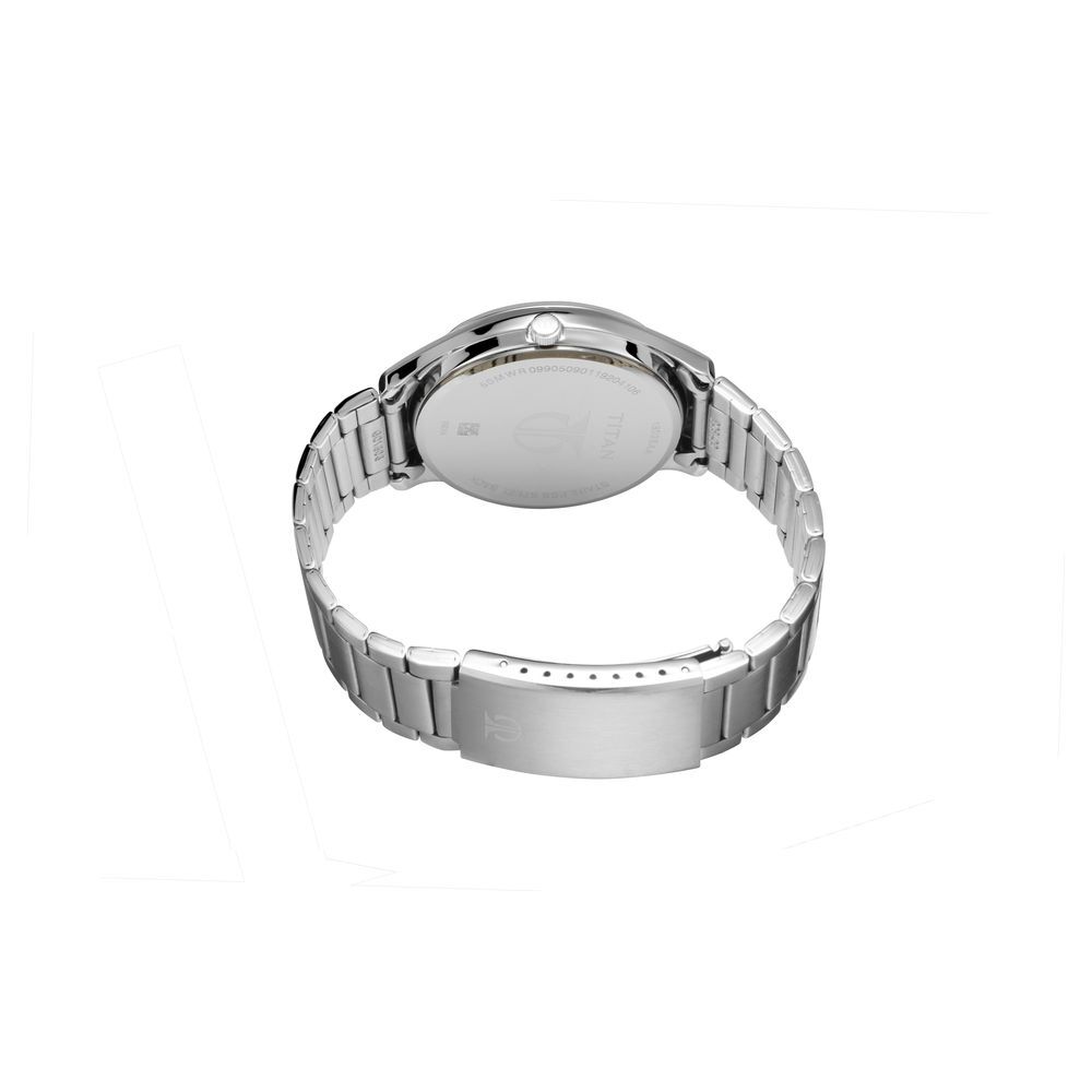Titan Quartz Multifunction Silver Dial Stainless Steel Strap Watch for Men