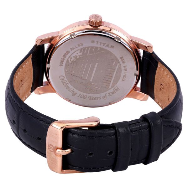 Titan Quartz Analog Black Dial Leather Strap Watch for Men - image number 2
