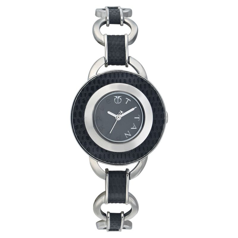 Titan Quartz Analog Black Dial Watch for Women