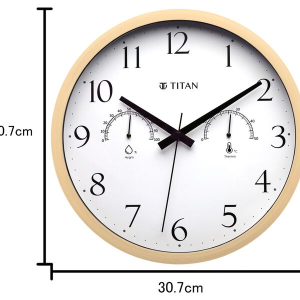 Titan Chic 30 cm Wooden Wall Clock with Smart Climate Monitoring - image number 5