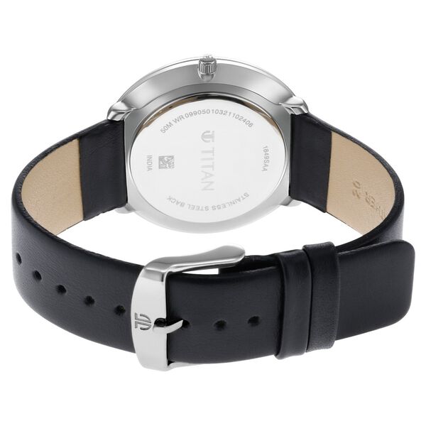 Titan Minimals Green Dial Analog with Date Leather Strap watch for Men - image number 4