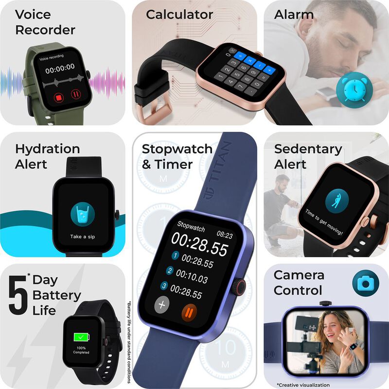 Buy Online Titan Talk S Smartwatch 24/7 Health Tracking, Stress
