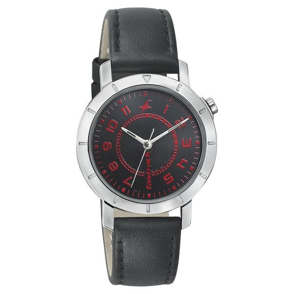 Fastrack Quartz Analog Black Dial Leather Strap Watch for Girls - image number 0