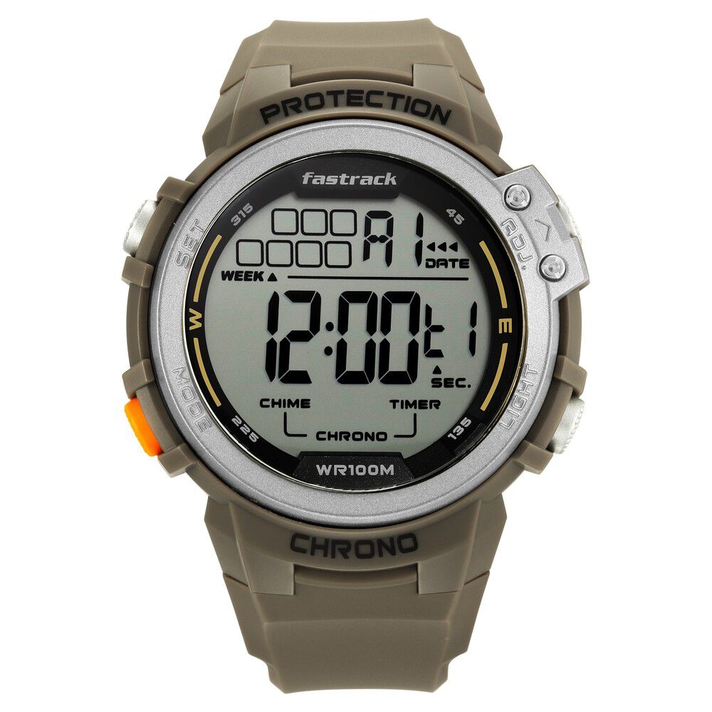 Buy Online Fastrack Streetwear Digital Grey Dial Silicone Strap