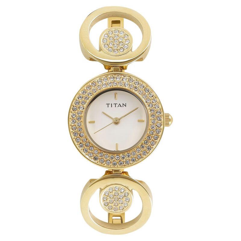 Titan Quartz Analog White Dial Metal Strap Watch for Women - image number 0