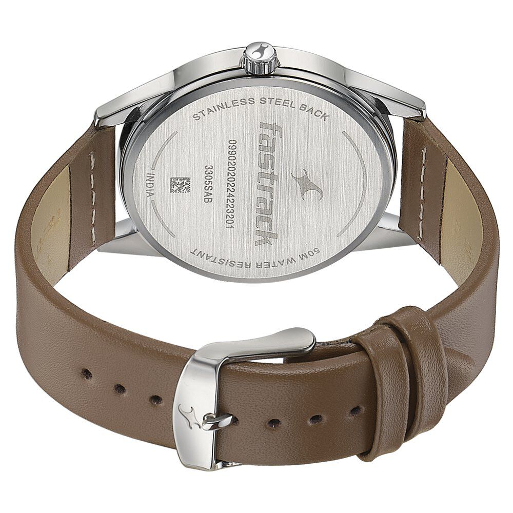 Buy Online Fastrack Stunners Quartz Analog Blue Dial Leather Strap Watch for Guys 3305sl01 Titan