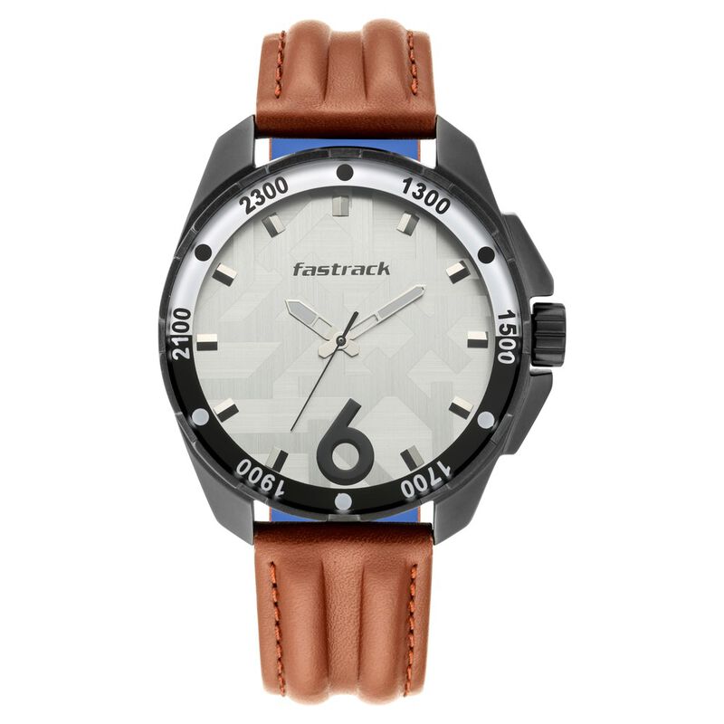 Fastrack Hitlist Quartz Analog White Dial Leather Strap Watch for Guys - image number 1