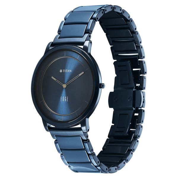 Titan Edge Melange Slim Steel & Ceramic Strap Blue Dial Analog Watch For Men - image number 2