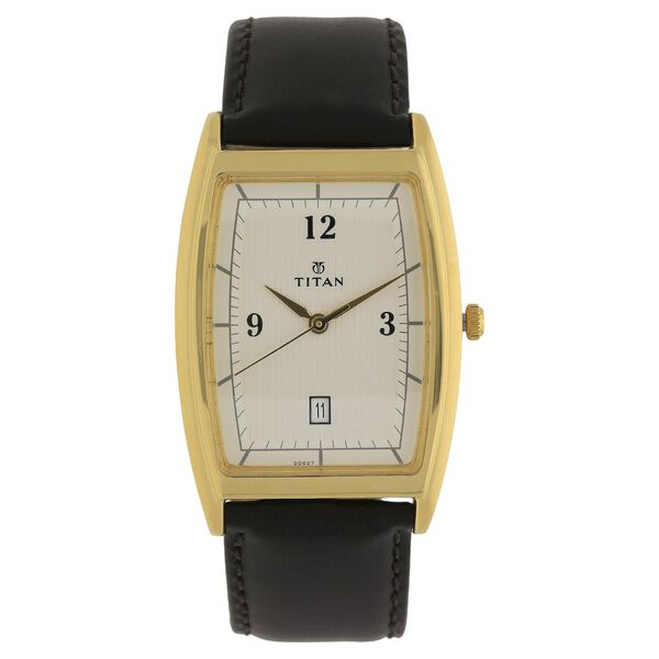 Titan White Dial Analog with DateLeather Strap watch for Men - image number 0