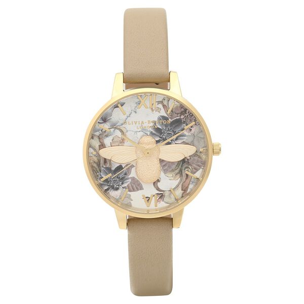 Olivia Burton Quartz Analog White Dial Leather Strap Watch for Women - image number 1