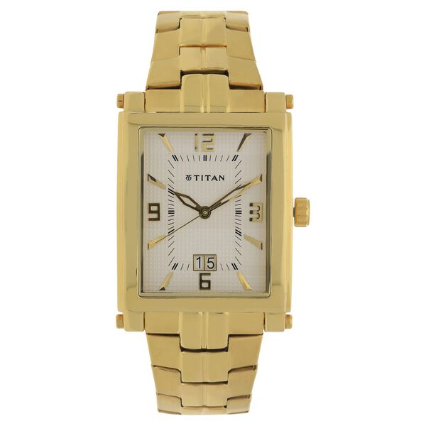 Titan Quartz Analog with Date Silver Dial Stainless Steel Strap Watch for Men - image number 0