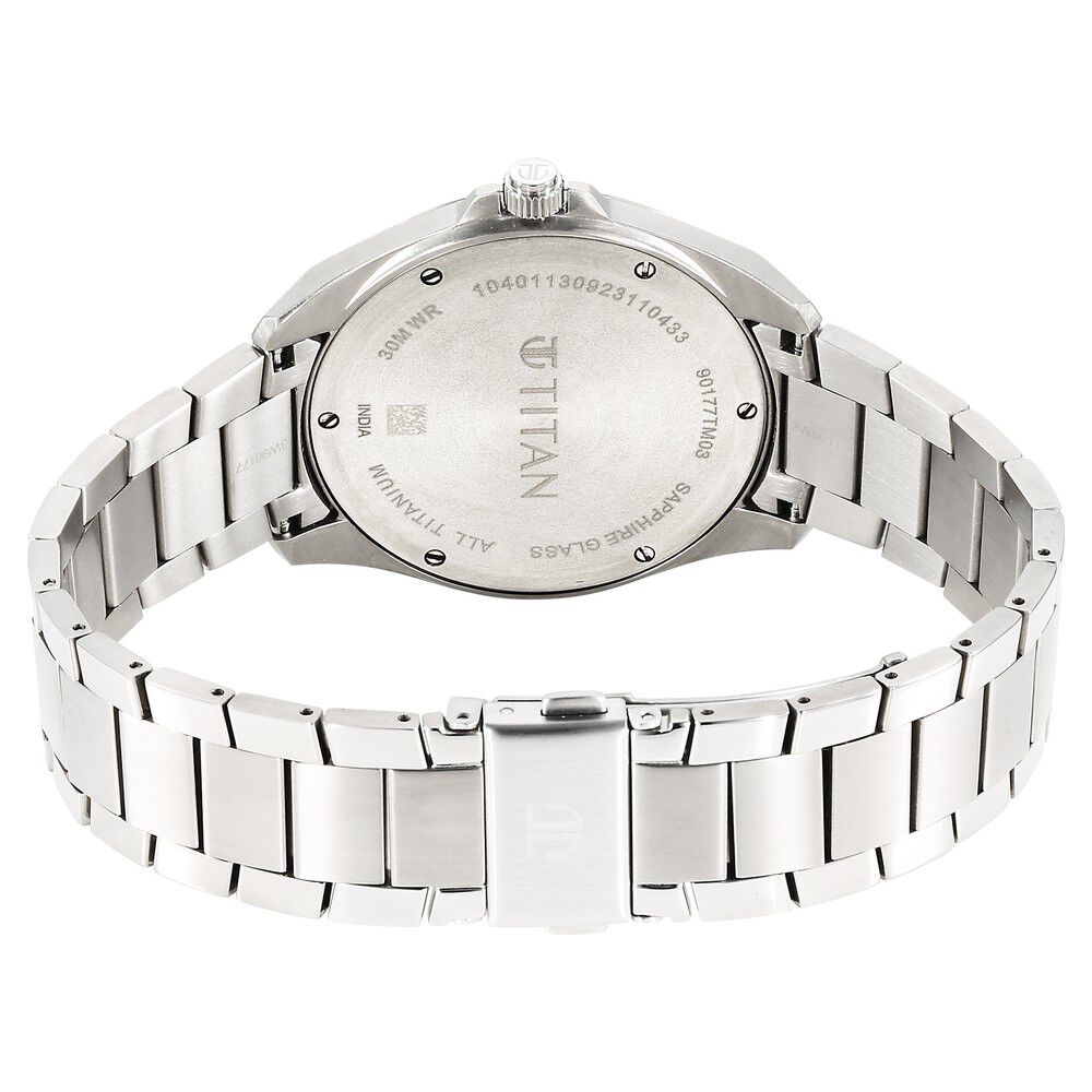 Buy Online Titan Titanium Quartz Analog Black Dial Titanium Strap Watch for Men 90177tm03 Titan