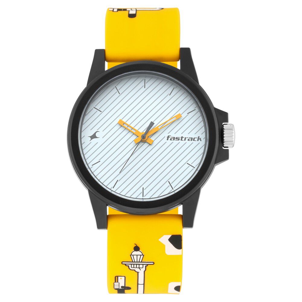 Fastrack white dial best sale analog unisex watch