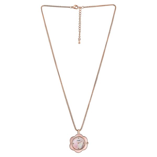 Sonata Poze Quartz Analog Pink Dial Rose Gold Colour Metal Strap Watch For Women - image number 2