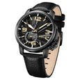 Police Quartz Analog Black Dial Black Leather Strap Watch For Men - image number 1