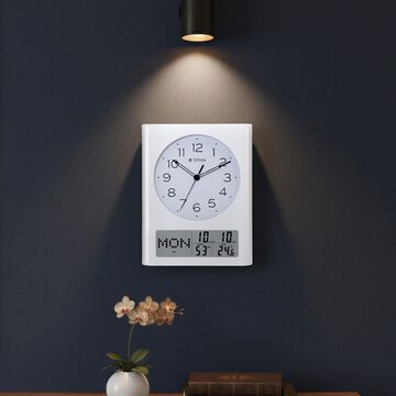 Titan Ana Digi Wall Clock - Modern Minimalist Dial and Grey LCD Panel Black Hands and Indices Decorative Wall Decor