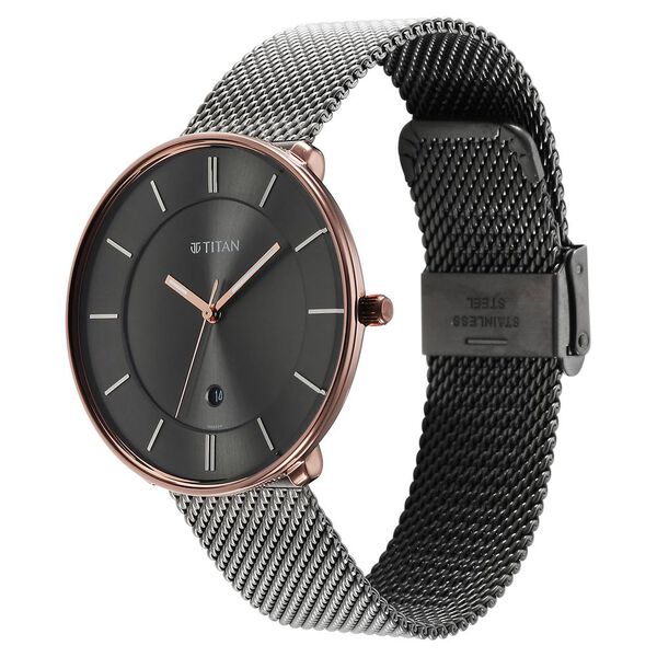 Titan Quartz Analog Anthracite Dial Stainless Steel Strap Watch for Men - image number 2