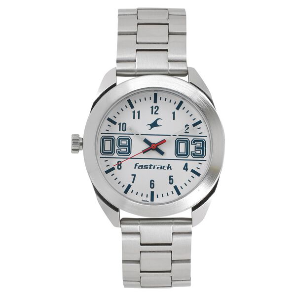 Fastrack Varsity Quartz Analog White Dial Stainless Steel Strap Watch for Guys - image number 0
