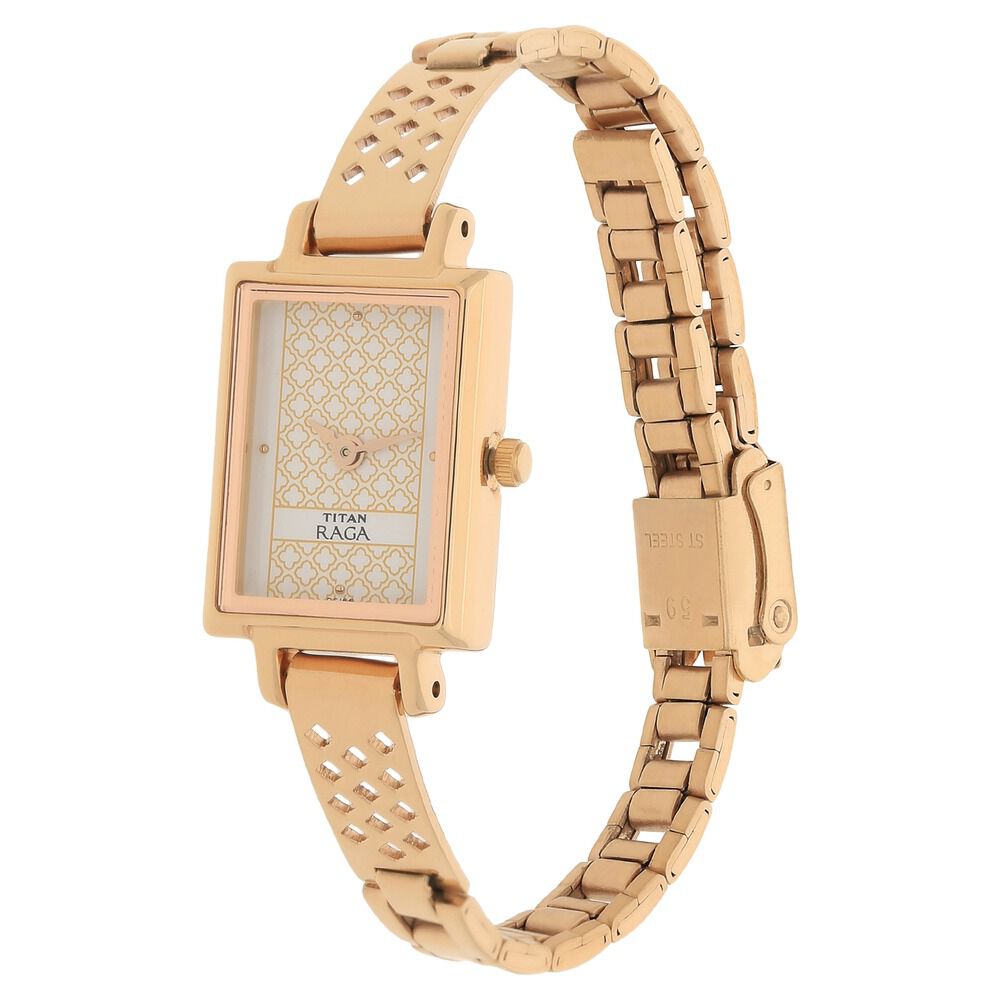 Buy Online Titan Quartz Analog White Dial Stainless Steel Strap Watch for Women ns2496wm01 Titan