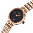Xylys Swiss Analog Rose Gold Stainless Steel Strap Black Dial Watch For Women - image number 2