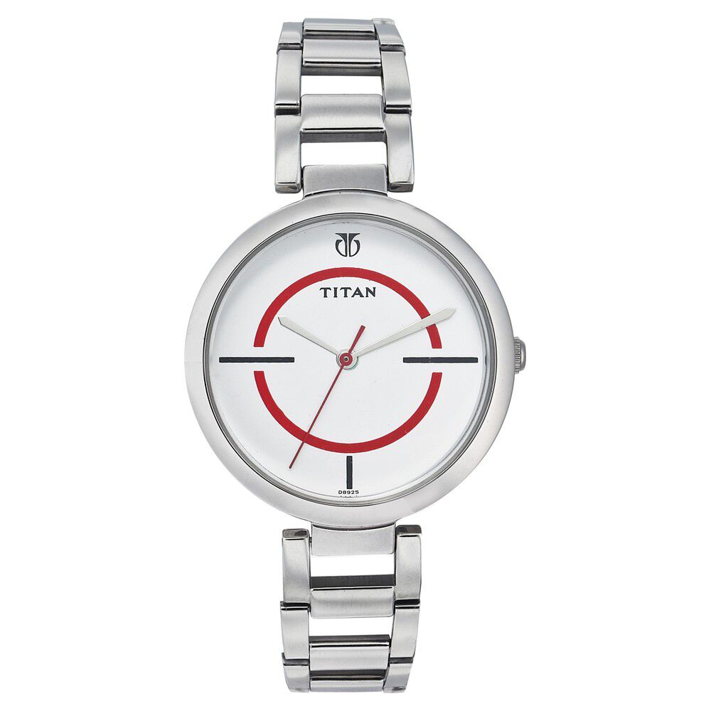 Buy Online Titan Quartz Analog White Dial Watch for Women 2480sm01 Titan