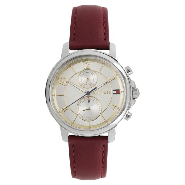 Tommy Hilfiger Quartz Multifunction White Dial Leather Strap Watch for Women - image number 0