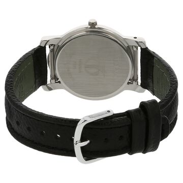 Titan Analog Silver Dial Quartz Stainless Steel Black Leather Strap Watch for Men
