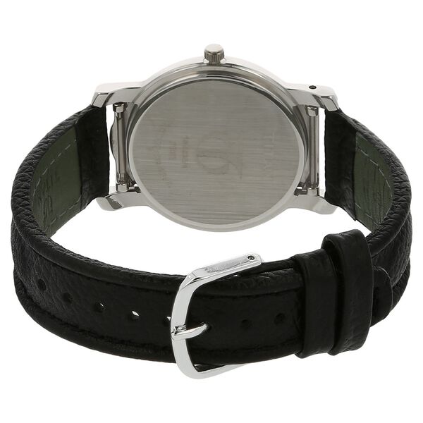 Titan Analog Silver Dial Quartz Stainless Steel Black Leather Strap Watch for Men - image number 3