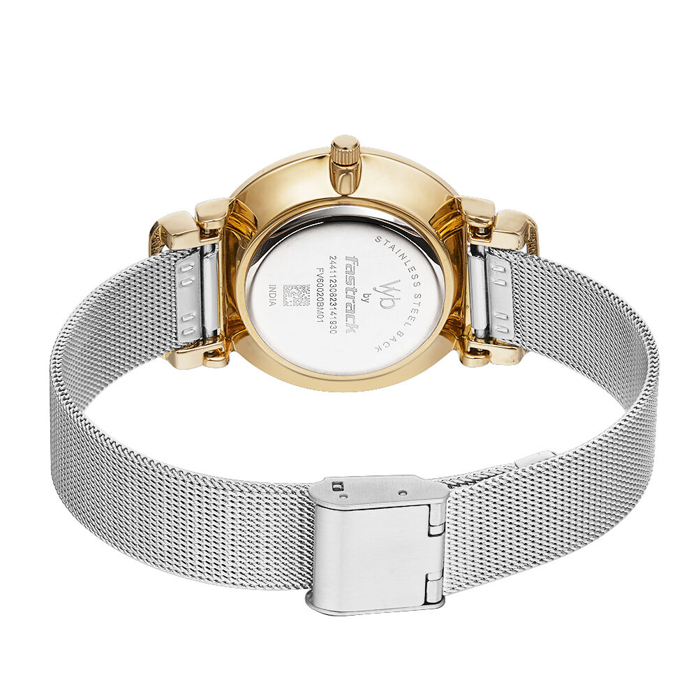 Buy Online Vyb by Fastrack Quartz Analog Golden Dial Stainless