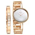 Titan Raga Power Pearls Quartz Analog Mother of Pearl Dial Rose Gold Metal Strap Oval Shaped Watch For Women - image number 0