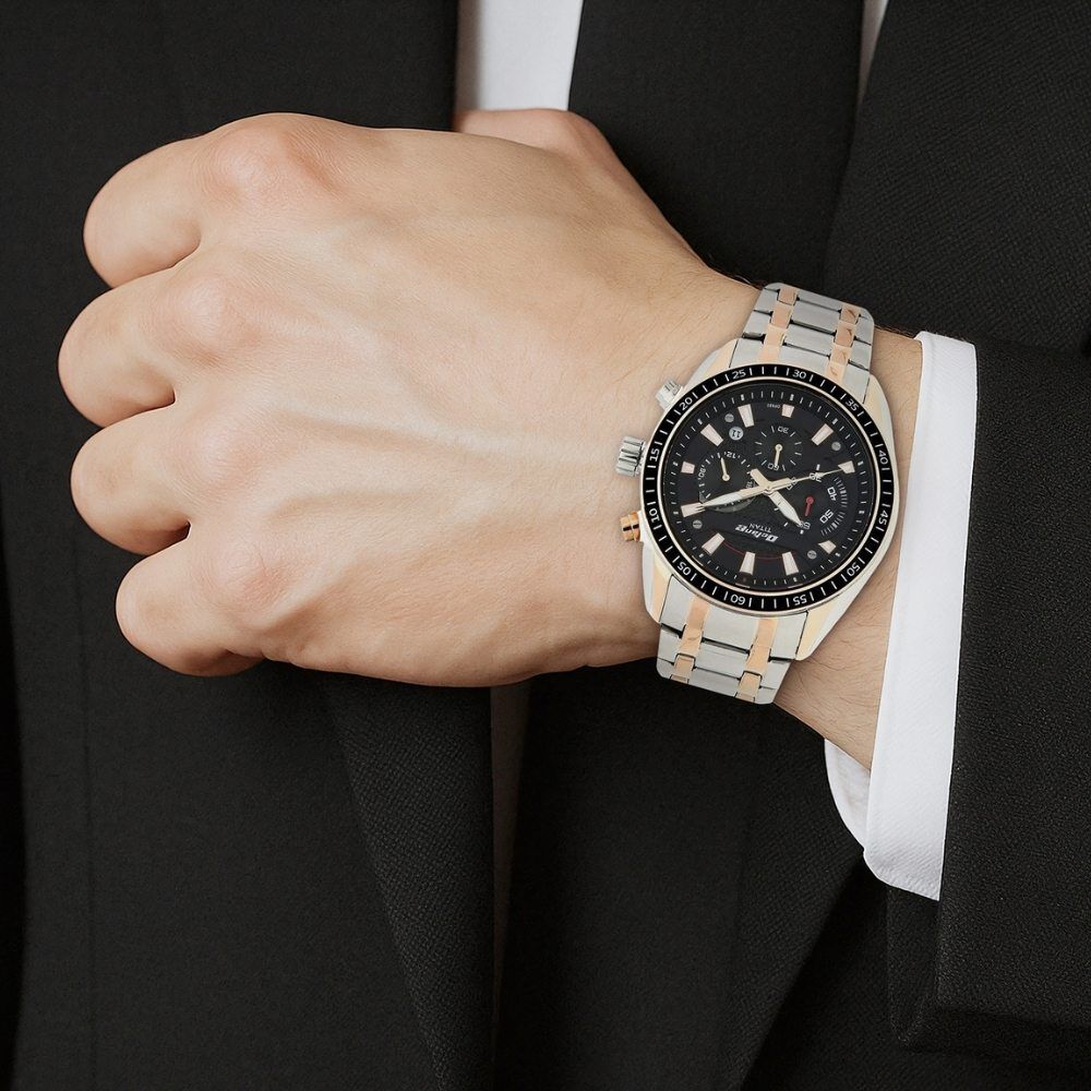 Buy Online Titan Octane Black Chronograph Stainless Steel Strap