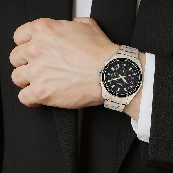 Titan Octane Black Chronograph Stainless Steel Strap watch for Men - image number 4