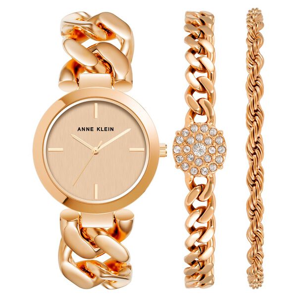 Anne Klein Quartz Analog Rose Gold Round Dial Rose Gold Metal Strap Watch For Women - image number 0
