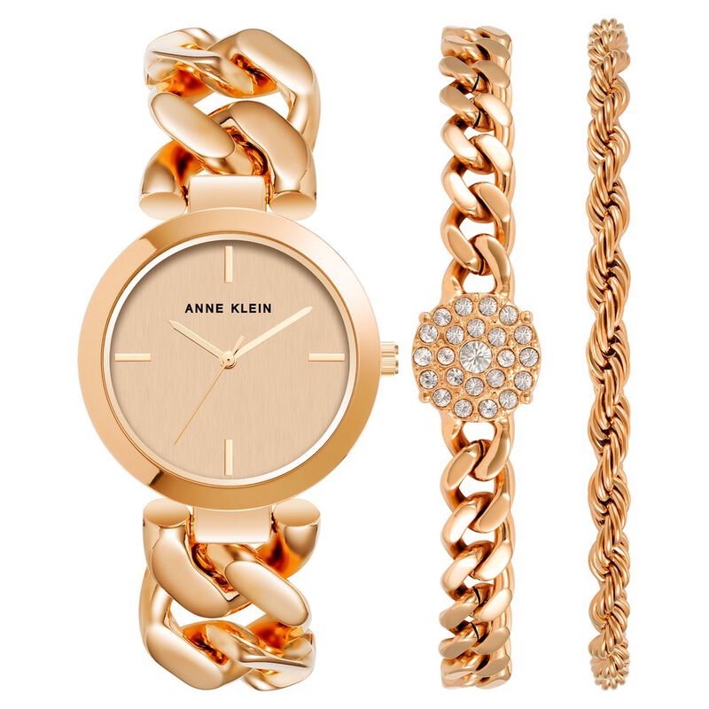 Buy Online Anne Klein Quartz Analog Rose Gold Dial Metal Strap Watch for  Women - akb4000rgst