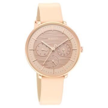 Titan Women's Svelte Rose gold: Multi-Function Watch with Leather Strap