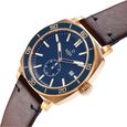 Xylys Quartz Analog Blue Dial Brown Leather Strap Watch For Men - image number 2