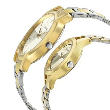 Sonata Quartz Analog Silver Dial Stainless Steel Strap Watch for Couple